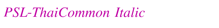 PSL-ThaiCommon Italic